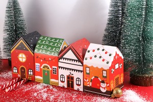 Christmas paper gift box 85x85x140 mm - 10 pcs-3