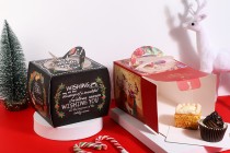 Christmas paper gift box 150x150x130 mm with window and handle - 10 pcs Christmas paper gift box 150x150x130 mm with window and handle - 10 pcs