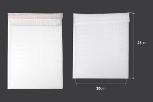 Enveloppes à bulles d'air aux dimensions 20x25  cm en blanc mat - 10 pcs-2