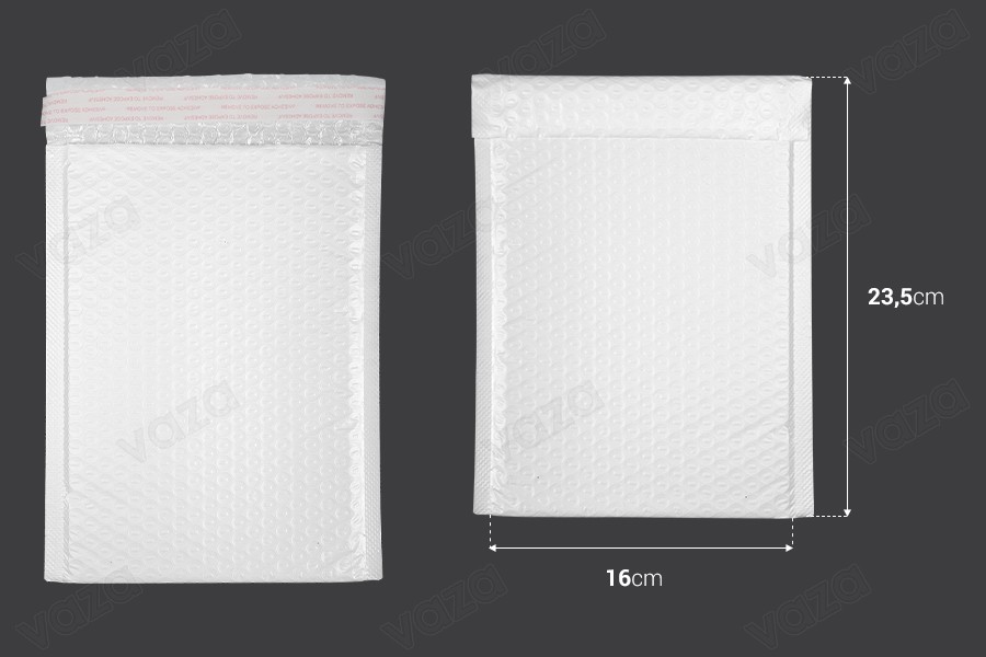 Envelopes with airplast 16x23,5 cm in matt white color - 10 pcs-image_dimensions