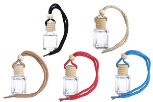 Flacon pour parfum de voiture 4 ml carré avec couvercle et bouchon en bois - 25 pcs-εικόνα_προϊοντική