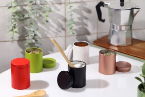 Boîte de rangement en métal 47x65 mm cylindrique en différentes couleurs-bildgruppe