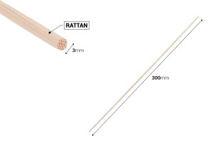 Stäbchen Rattan 3x300 mm für Lufterfrischer - 100 Stk-εικόνα_διαστάσεις