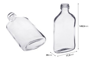 Glasflasche 200 ml in Flachkolbenform-εικόνα_διαστάσεις