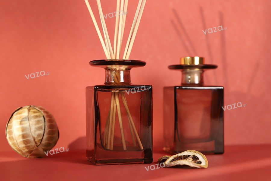 Glass bottle 150 ml in amber color for reed diffuser