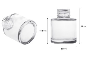Flacon diffuseur cylindrique en verre de 50 ml PP28-εικόνα_διαστάσεις