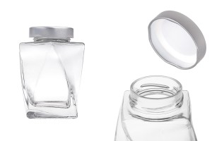 Pot en verre 360 ml avec couvercle argenté - 6 pcs-1
