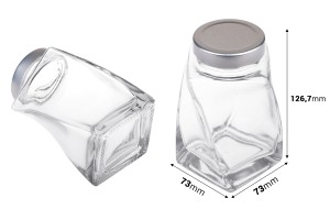 Pot en verre 360 ml avec couvercle argenté - 6 pcs-2