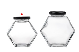 Pot en verre 200 ml hexagone avec couvercle noir - 6 pcs-εικόνα_σύνθεση