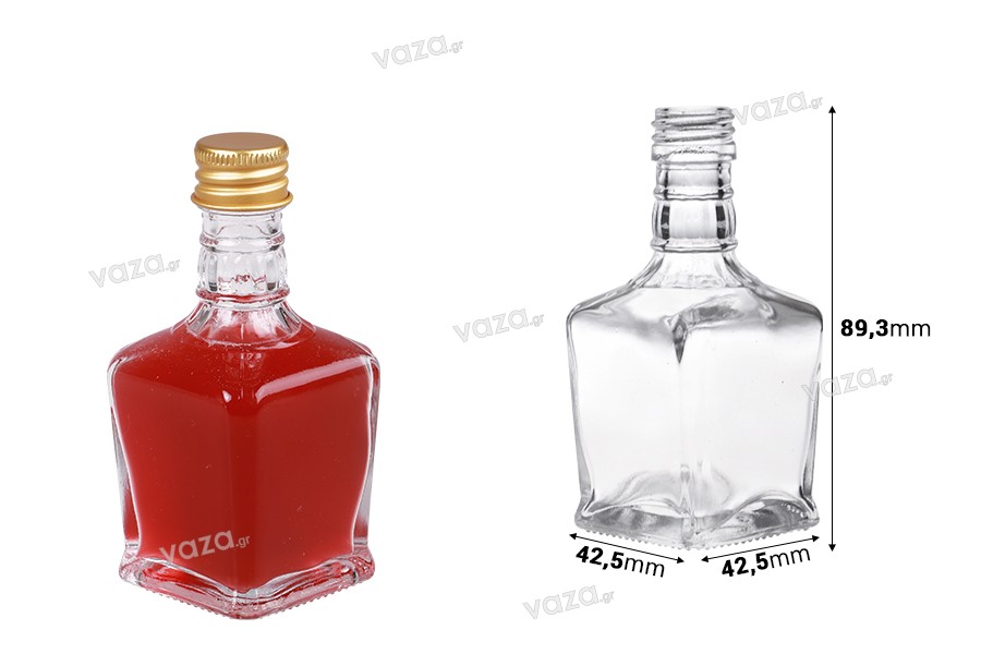 Glass bottle 50 ml for liqueur - 6 pcs