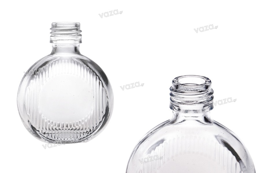 Glasflasche 50 ml (PP24) in runder Form - 6 Stk