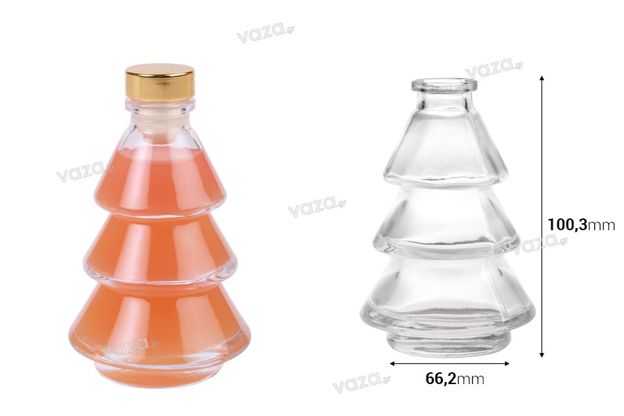 Γυάλινο μπουκάλι 100 ml σε σχήμα δέντρου - 6 τμχ