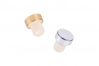 Silicone synthetic cork Φ15.5 with silver or gold head - 6 pcs