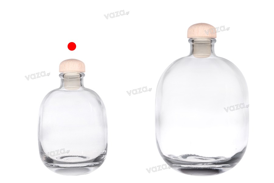Elegante bottiglia da 250ml con tappo in sughero e tappo