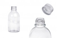 Bottiglia tonda in vetro 100ml con tappo in alluminio - 6 pz
