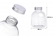 Glass bottle 300 ml clear with aluminum cap - 6 pcs