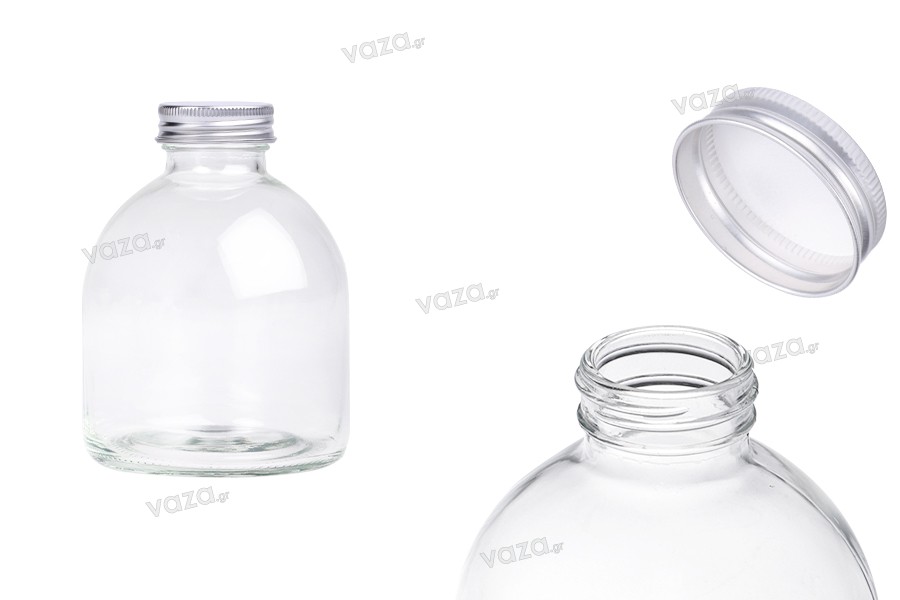 Glass bottle 500 ml clear with aluminum cap - 6 pcs