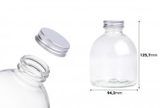 Glass bottle 500 ml clear with aluminum cap - 6 pcs