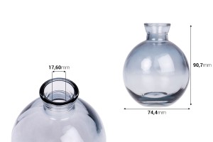 Glasflasche 160ml in grauer Farbe für Raumbeduftung-bildabmessungen