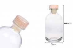 250 ml glass bottle with cork and capsule