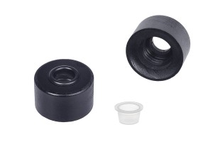 Holzverschluss in schwarzer Farbe für Raumduftflasche PP28 mit Verschluss und Halterung für Stäbchen-εικόνα_προϊοντική