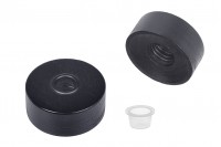 Wooden cap in black color for room fragrance bottle PP28 with cap and holder for sticks