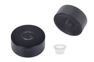 Holzverschluss in schwarzer Farbe für Raumduftflasche PP28 mit Verschluss und Halterung für Stäbchen-εικόνα_προϊοντική