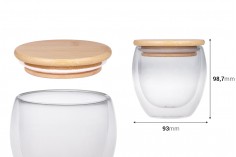 Glass jar 250 ml double wall with bamboo lid