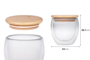 Pot en verre 250 ml double paroi avec couvercle en bambou-εικόνα_διαστάσεις