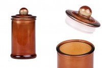 Glass jar 150 ml caramel with glass cap with airtight closure