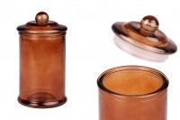 Glass jar 350 ml caramel with glass lid with airtight closure