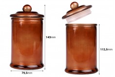 Barattolo in vetro caramello da 350 ml con coperchio in vetro con chiusura ermetica