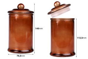 Pot en verre 350 ml caramel avec couvercle en verre à fermeture hermétique-2