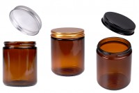 Glass jar 200 ml amber with aluminum cap and inner liner - 6 pcs