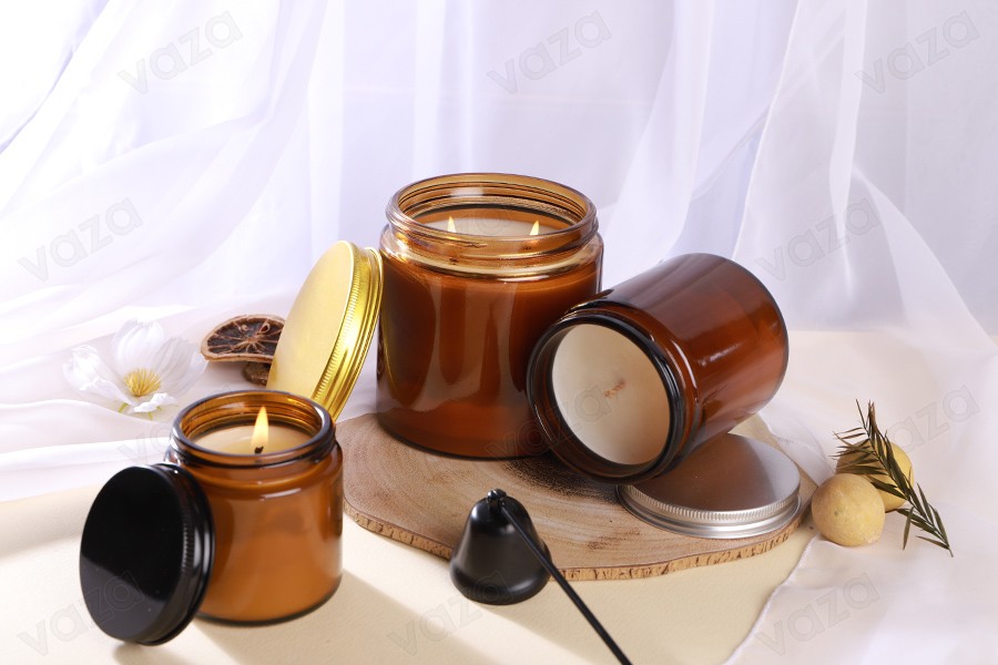 Glasgefäß 100ml Karamell mit Aluminiumdeckel und Inneneinsatz – 6 Stück Glasgefäß 100ml Karamell mit Aluminiumdeckel und Inneneinsatz – 6 Stück-εικόνα_σύνθεση