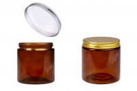 Glass jar 500 ml amber with aluminum cap and inner liner - 6 pcs