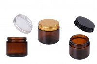 Glass jar 60 ml caramel with aluminum lid and inner liner - 6 pcs