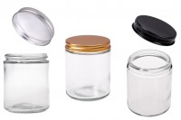 Glass jar 200 ml clear with aluminum cap and inner liner - 6 pcs