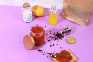 Barattolo di vetro 250 ml trasparente con coperchio in alluminio e fodera interna - 6 pz-εικόνα_σύνθεση