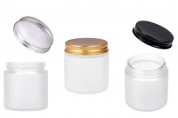 100 ml frosted glass jar with aluminum cap and inner liner - 6 pcs