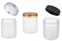 200 ml frosted glass jar with aluminum cap and inner liner - 6 pcs