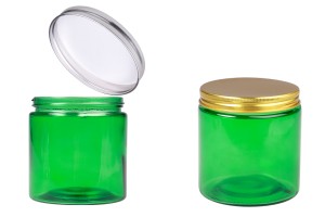 Pot en verre 500 ml vert avec couvercle en aluminium et doublure intérieure - 6 pcs-εικόνα_προϊοντική