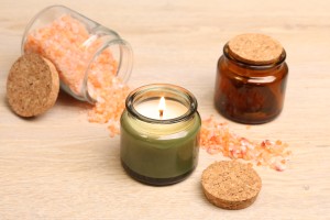 Glasgefäß 100ml Karamell oder Grün mit Naturkorken-3