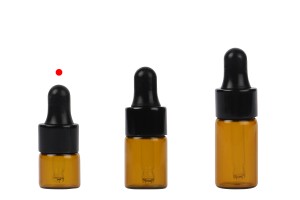 Glasflasche 1 ml klar oder bernsteinfarben mit Tropfer - 12 Stück-5