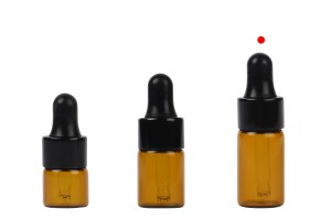 Flacon en verre 3 ml transparente ou ambrée avec compte-gouttes - 12 pièces-εικόνα_σύνθεση