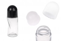 Roll-on glass bottle 50 ml with cap in white or black