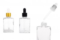 Γυάλινο μπουκαλάκι 30 ml διάφανο με σταγονόμετρο σε διάφορα χρώματα για serum 