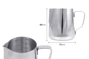 Edelstahlgefäß (inox) 350ml mit Graduierung und Henkel-εικόνα_διαστάσεις