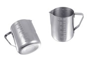 Stainless steel vessel (inox) 550 ml with graduation and handle