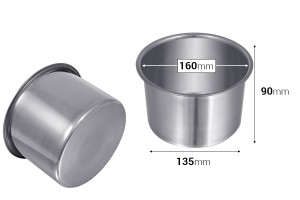 Metallgefäß (Edelstahl) für Bain-Marie - 155mm-εικόνα_διαστάσεις
